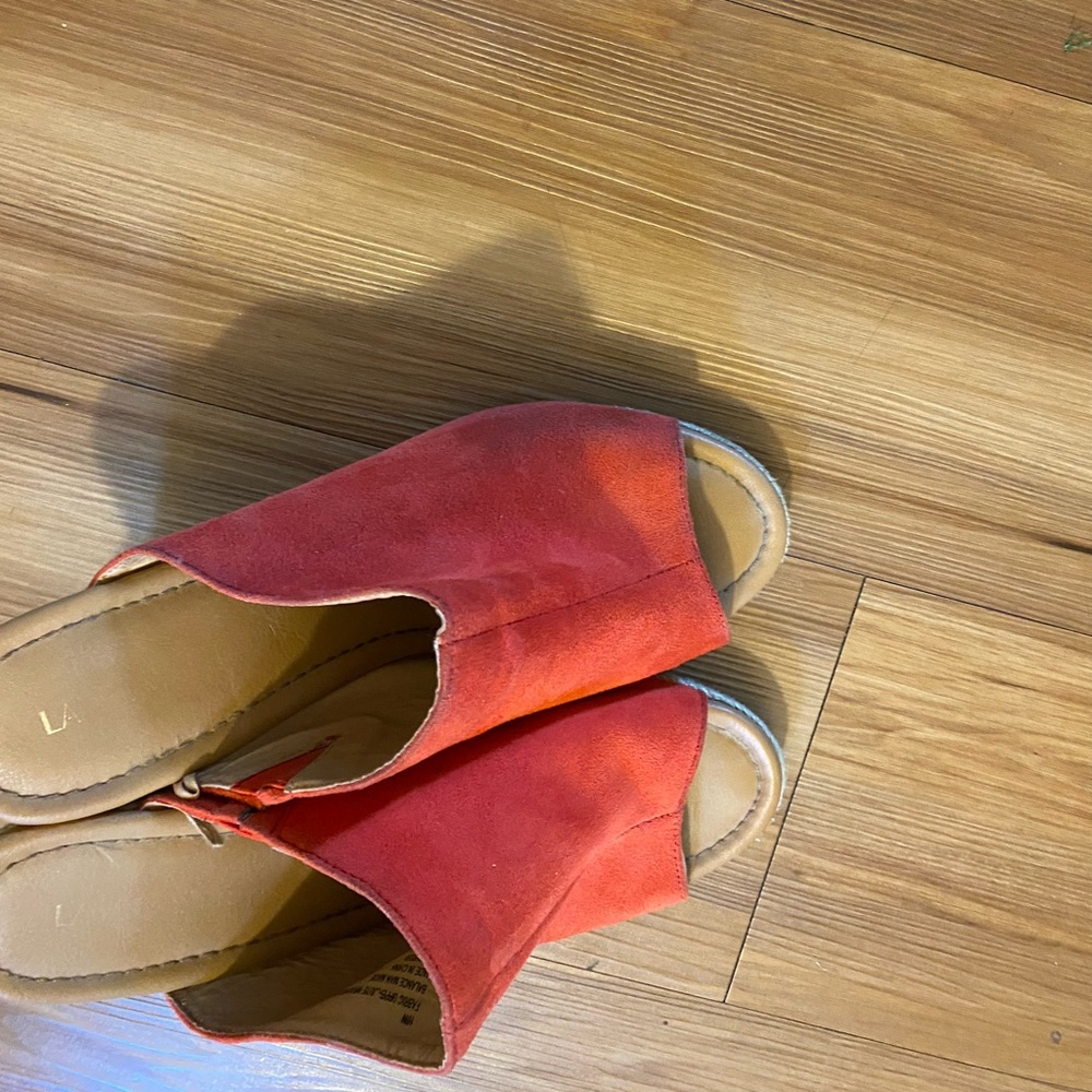 Women Coral Lane Bryant Suede Wedge Sandals!!! - Picture 4 of 4